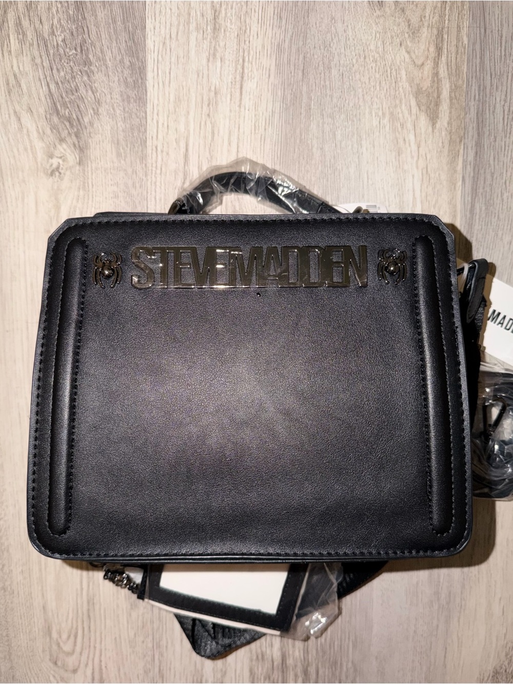 Steve Madden Halloween Bevelyn Spider Black Crossbody Satchel Purse